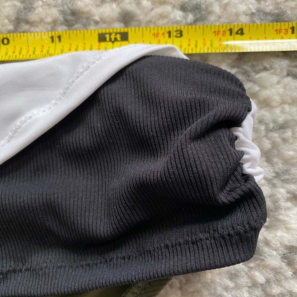 Sanctuary Block Party Wrap Hipster Swim Bottom Black White Green NEW - Picture 7 of 10